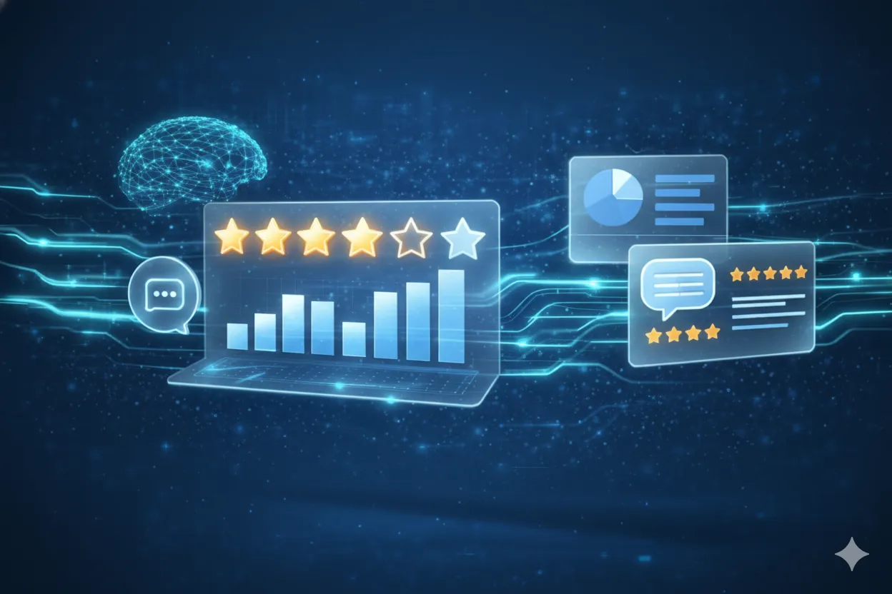 KSOM Review AI system that monitors, analyzes, and manages customer reviews to improve online reputation and customer trust.